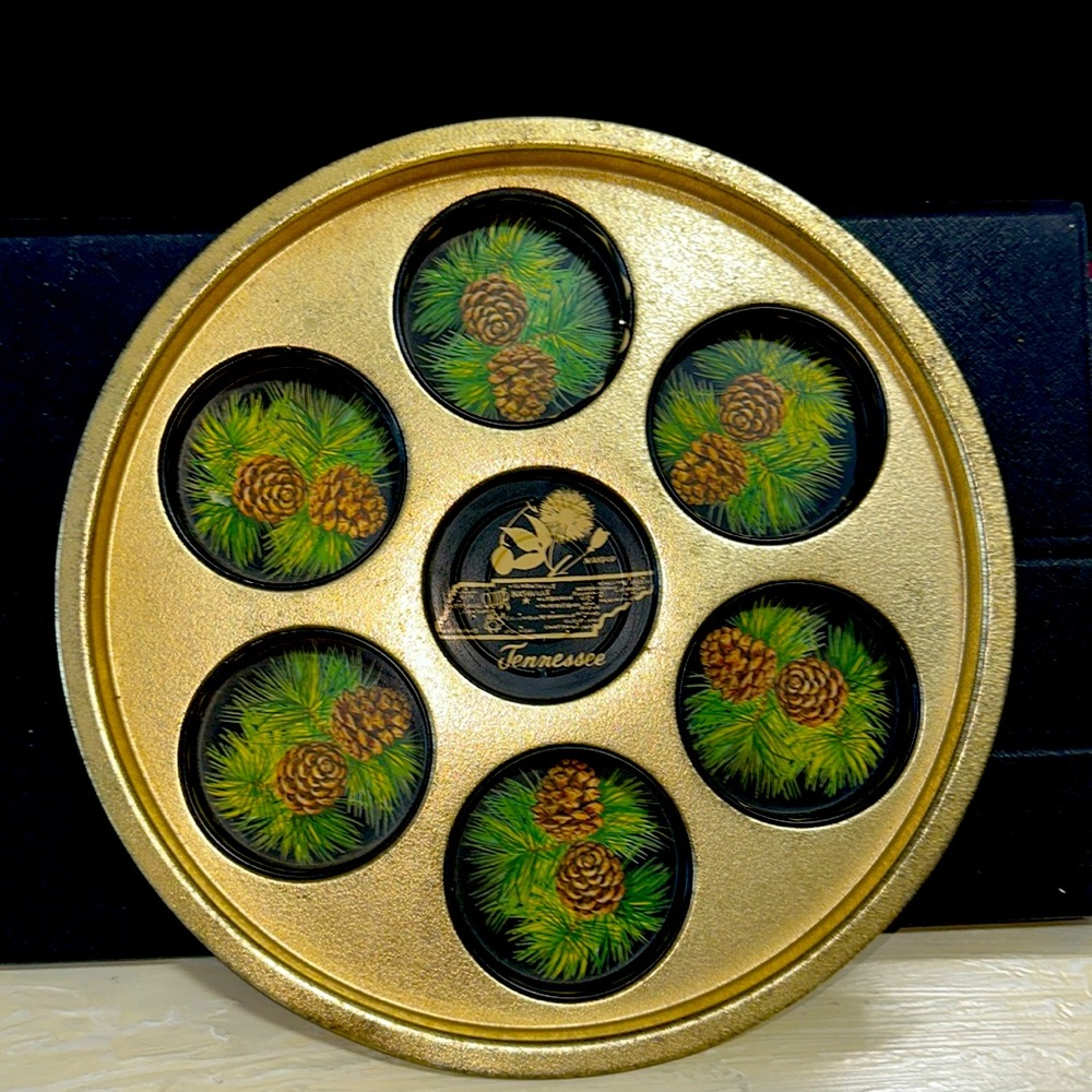 Vintage Tennessee Glass/Cup Holder Tin